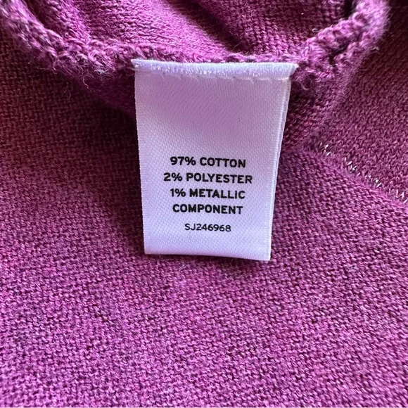 Sejour‎ Women Purple Silver Stitch Open Front Long Sleeve Cardigan Sweater 2X - Picture 4 of 5